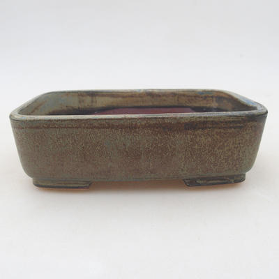 Ceramic bonsai bowl 15 x 12 x 4.5 cm, gray color - 1