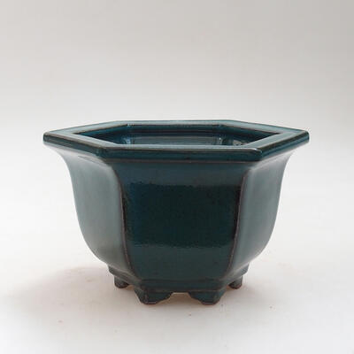 Ceramic bonsai bowl 13 x 11 x 8.5 cm, color green - 1