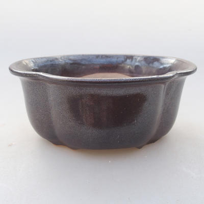 Ceramic bonsai bowl 13 x 11 x 5 cm, brown color - 1