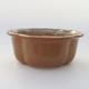 Ceramic bonsai bowl 13 x 11 x 5 cm, brown color - 1/4