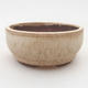 Ceramic bonsai bowl 8 x 8 x 3.5 cm, beige color - 1/4