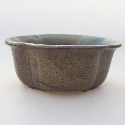 Ceramic bonsai bowl 13 x 11 x 5 cm, gray color - 1