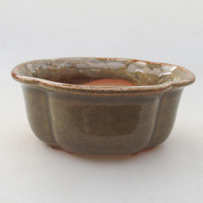 Ceramic bonsai bowl 13 x 11 x 5 cm, color green - 1