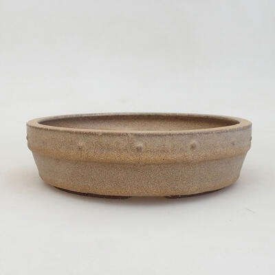 Ceramic bonsai bowl 19 x 19 x 5 cm, color beige - 1