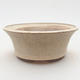 Ceramic bonsai bowl 11 x 11 x 4.5 cm, beige color - 1/4