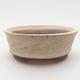 Ceramic bonsai bowl 10 x 10 x 3.5 cm, beige color - 1/4