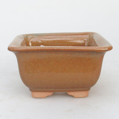 Ceramic bonsai bowl 10 x 10 x 6 cm, gray-orange color - 1