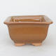 Ceramic bonsai bowl 10 x 10 x 6 cm, gray-orange color - 1/4