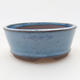 Ceramic bonsai bowl 9 x 9 x 3.5 cm, color blue - 1/4
