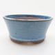 Ceramic bonsai bowl 10 x 10 x 4.5 cm, color blue - 1/4