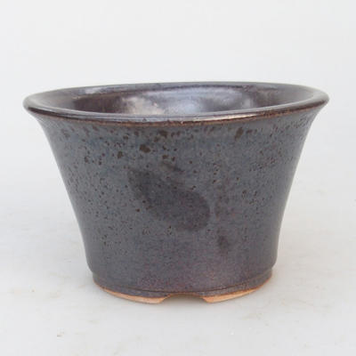 Ceramic bonsai bowl 11 x 11 x 7 cm, brown color - 1