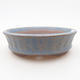 Ceramic bonsai bowl 10 x 10 x 3 cm, color blue - 1/4