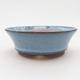 Ceramic bonsai bowl 10 x 10 x 3.5 cm, color blue - 1/4