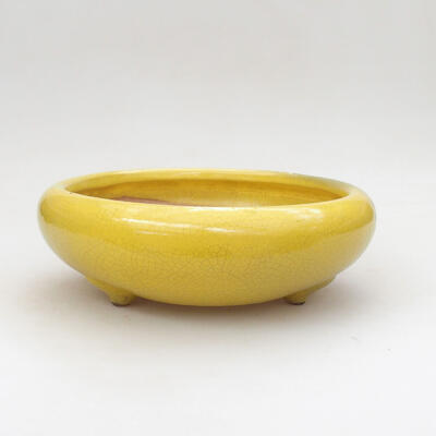 Ceramic bonsai bowl 19.5 x 19.5 x 6.5 cm, color yellow - 1