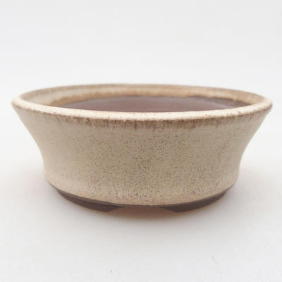 Ceramic bonsai bowl 10 x 10 x 3.5 cm, beige color - 1