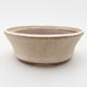 Ceramic bonsai bowl 10 x 10 x 3.5 cm, beige color - 1/4