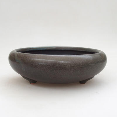 Ceramic bonsai bowl 19.5 x 19.5 x 6.5 cm, color gray - 1