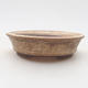 Ceramic bonsai bowl 11 x 11 x 3 cm, beige color - 1/4