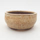 Ceramic bonsai bowl 8 x 8 x 4 cm, beige color - 1/4