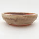 Ceramic bonsai bowl 10 x 10 x 3 cm, beige color - 1/4