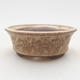 Ceramic bonsai bowl 9 x 9 x 3.5 cm, beige color - 1/4
