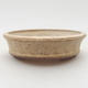 Ceramic bonsai bowl 9 x 9 x 2.5 cm, beige color - 1/4