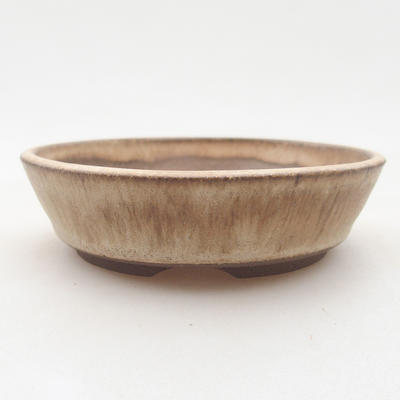 Ceramic bonsai bowl 10 x 10 x 2.5 cm, beige color - 1