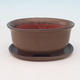 Bonsai bowl tray H 30 - bowl 12 x 10 x 5 cm, tray 12 x 10 x 1 cm, brown - bowl 12 x 10 x 5 cm, tray 12 x 10 x 1 cm - 1/3