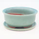 Bonsai bowl tray H 30 - bowl 12 x 10 x 5 cm, tray 12 x 10 x 1 cm, green - bowl 12 x 10 x 5 cm, tray 12 x 10 x 1 cm - 1/3
