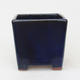 Ceramic bonsai bowl 9 x 9 x 9 cm, color blue - 1/4