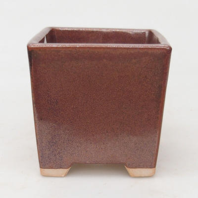 Ceramic bonsai bowl 9 x 9 x 9 cm, color brown - 1