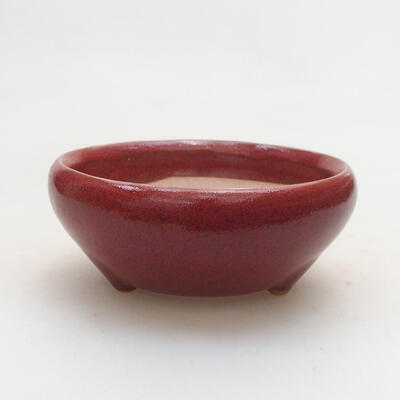 Ceramic bonsai bowl 11 x 11 x 4.5 cm, color burgundy - 1