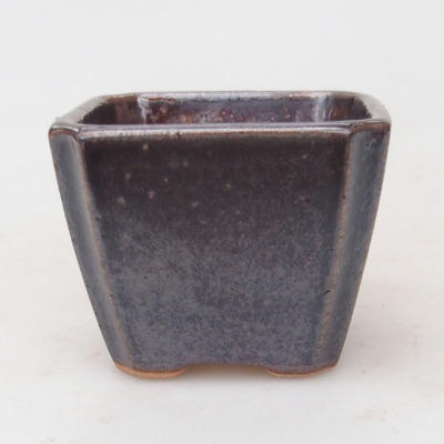 Ceramic bonsai bowl 6.5 x 6.5 x 5.5 cm, brown color - 1