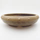 Ceramic bonsai bowl 23 x 23 x 6 cm, yellow-brown color - 1/3