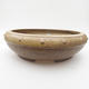 Ceramic bonsai bowl 22,5 x 22,5 x 7 cm, yellow-brown color - 1/3
