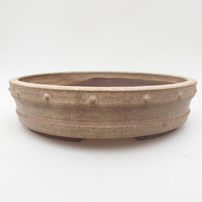 Ceramic bonsai bowl 25 x 25 x 7 cm, color beige - 1