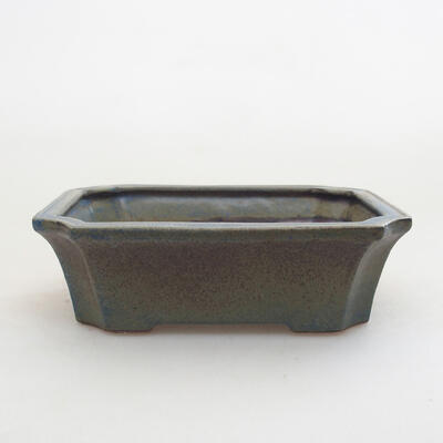 Ceramic bonsai bowl 13 x 10.5 x 4 cm, color brown-blue - 1