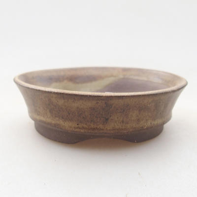 Ceramic bonsai bowl 7 x 7 x 2 cm, color brown - 1