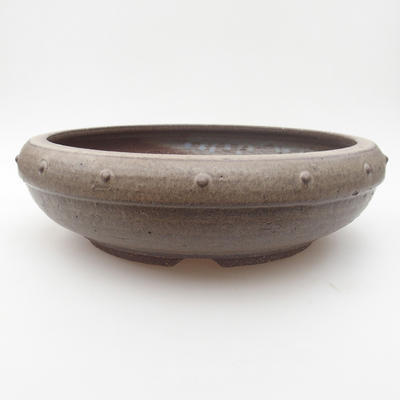 Ceramic bonsai bowl 23,5 x 23,5 x 7 cm, color gray - 1