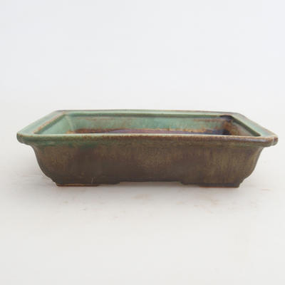 Ceramic bonsai bowl 18 x 13 x 4 cm, brown-green color - 2nd quality - 1