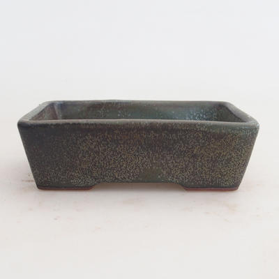 Ceramic bonsai bowl 12.5 x 9 x 4 cm, brown-blue color - 2nd quality - 1