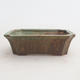 Ceramic bonsai bowl 13,5 x 10,5 x 4 cm, brown-green color - 2nd quality - 1/4