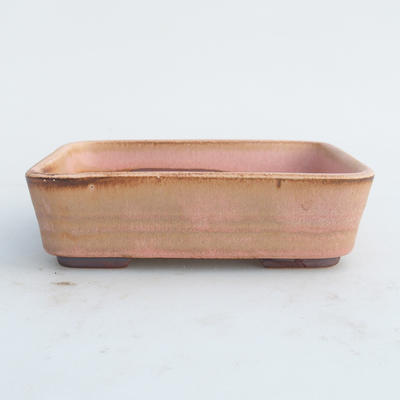Ceramic bonsai bowl 15 x 10 x 4,5 cm, brown-pink color - 2nd quality - 1
