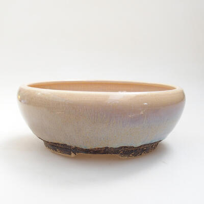 Ceramic bonsai bowl 19.5 x 19.5 x 7.5 cm, color beige - 1