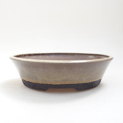 Ceramic bonsai bowl 19.5 x 19.5 x 5.5 cm, color brown - 1