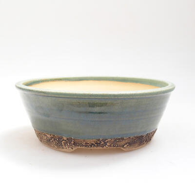 Ceramic bonsai bowl 17.5 x 17.5 x 6.5 cm, color green - 1