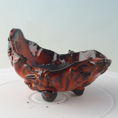 Ceramic shell 11 x 10 x 7 cm, color orange - 1