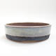 Ceramic bonsai bowl 18.5 x 18.5 x 5.5 cm, color gray - 1/3