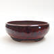 Ceramic bonsai bowl 13 x 13 x 5 cm, color red-black - 1/3