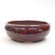 Ceramic bonsai bowl 14 x 14 x 5.5 cm, color red-black - 1/3